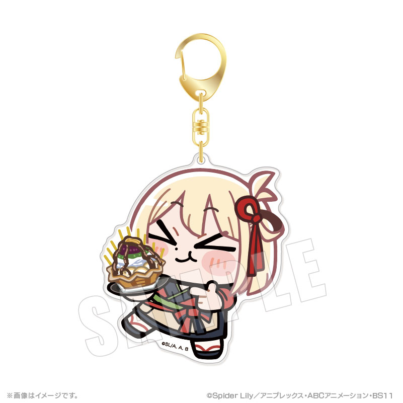 "Lycoris Recoil" Bkub Big Acrylic Key Chain 03 Nishikigi Chisato (Cafe LycoReco Ver.)