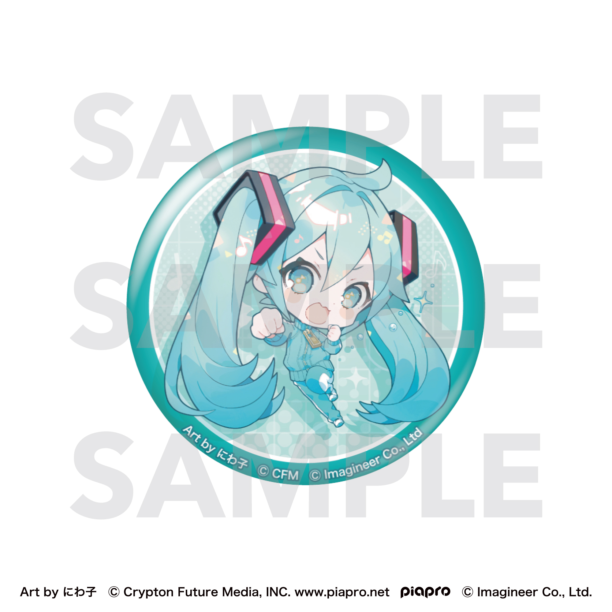 Piapro Characters Fit Boxing feat. Hatsune Miku Art by Niwako Glitter Can Badge Hatsune Miku