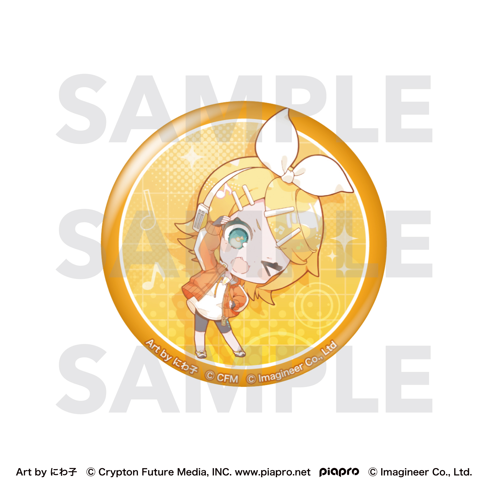 Piapro Characters Fit Boxing feat. Hatsune Miku Art by Niwako Glitter Can Badge Kagamine Rin