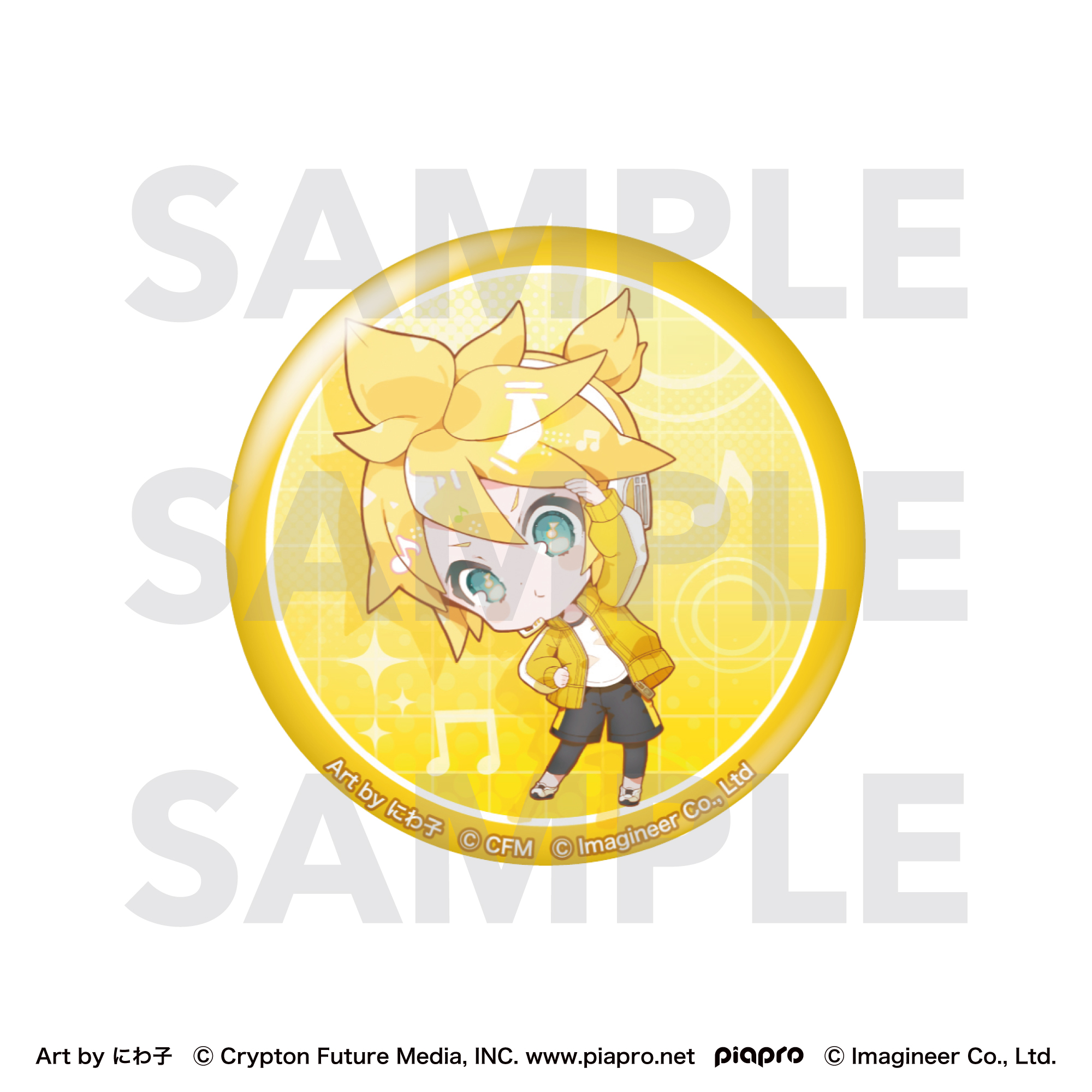Piapro Characters Fit Boxing feat. Hatsune Miku Art by Niwako Glitter Can Badge Kagamine Len