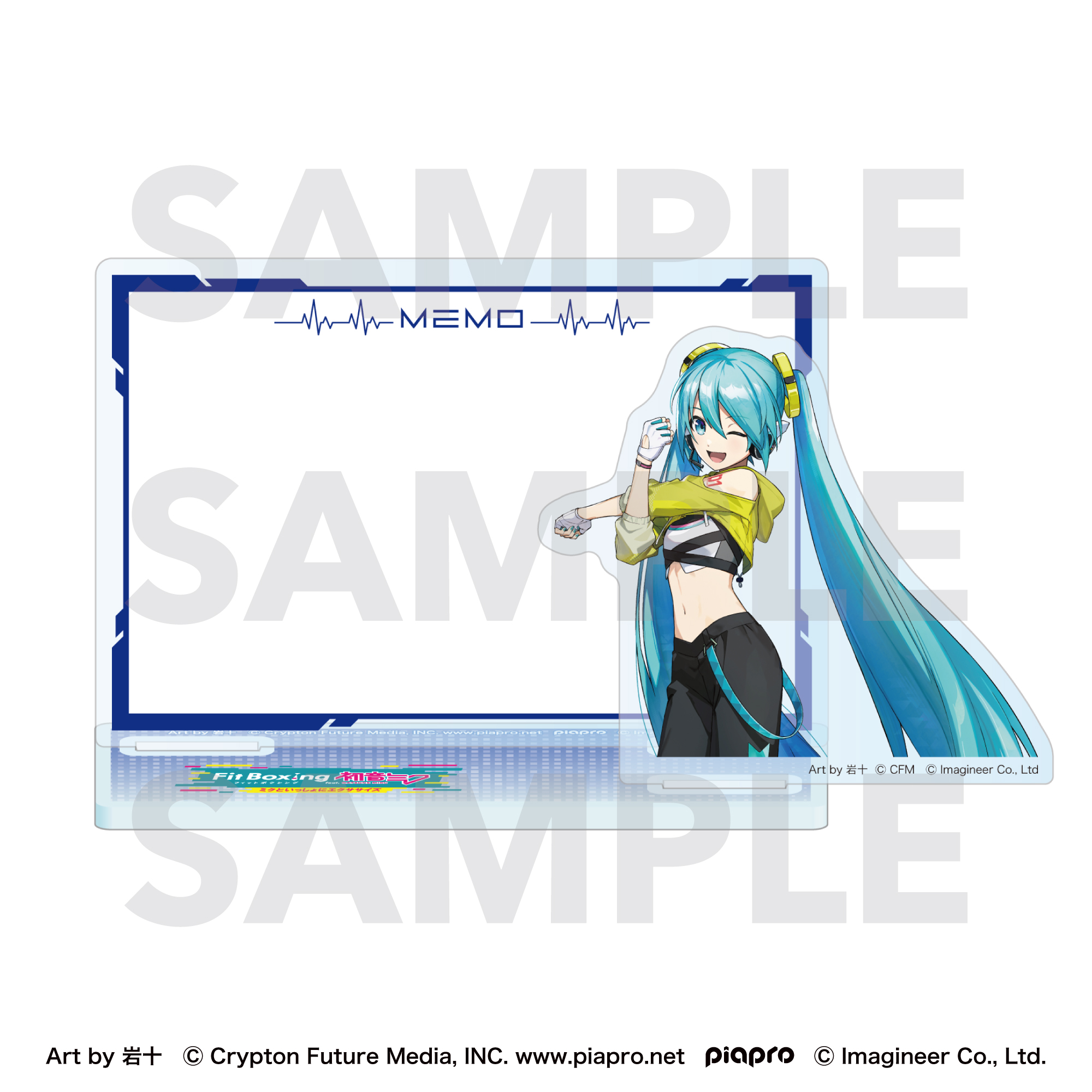 Piapro Characters Fit Boxing feat. Hatsune Miku Art by iwato Acrylic Memo Stand Hatsune Miku