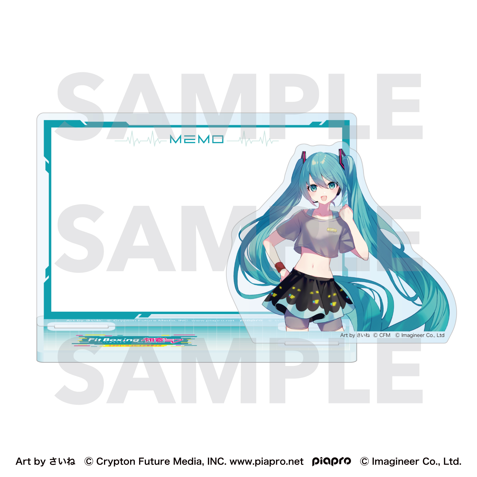 Piapro Characters Fit Boxing feat. Hatsune Miku Art by Saine Acrylic Memo Stand Hatsune Miku