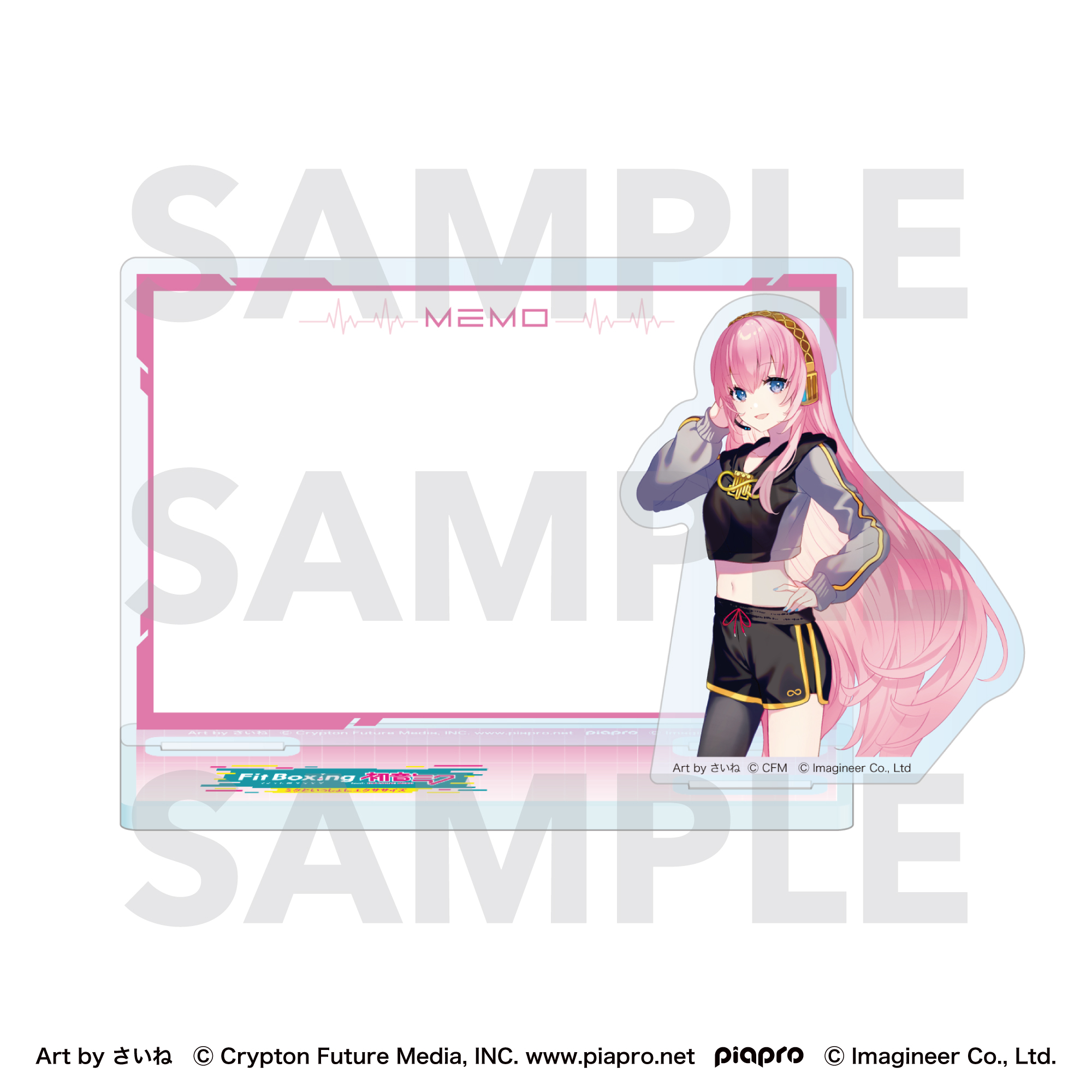 Piapro Characters Fit Boxing feat. Hatsune Miku Art by Saine Acrylic Memo Stand Megurine Luka
