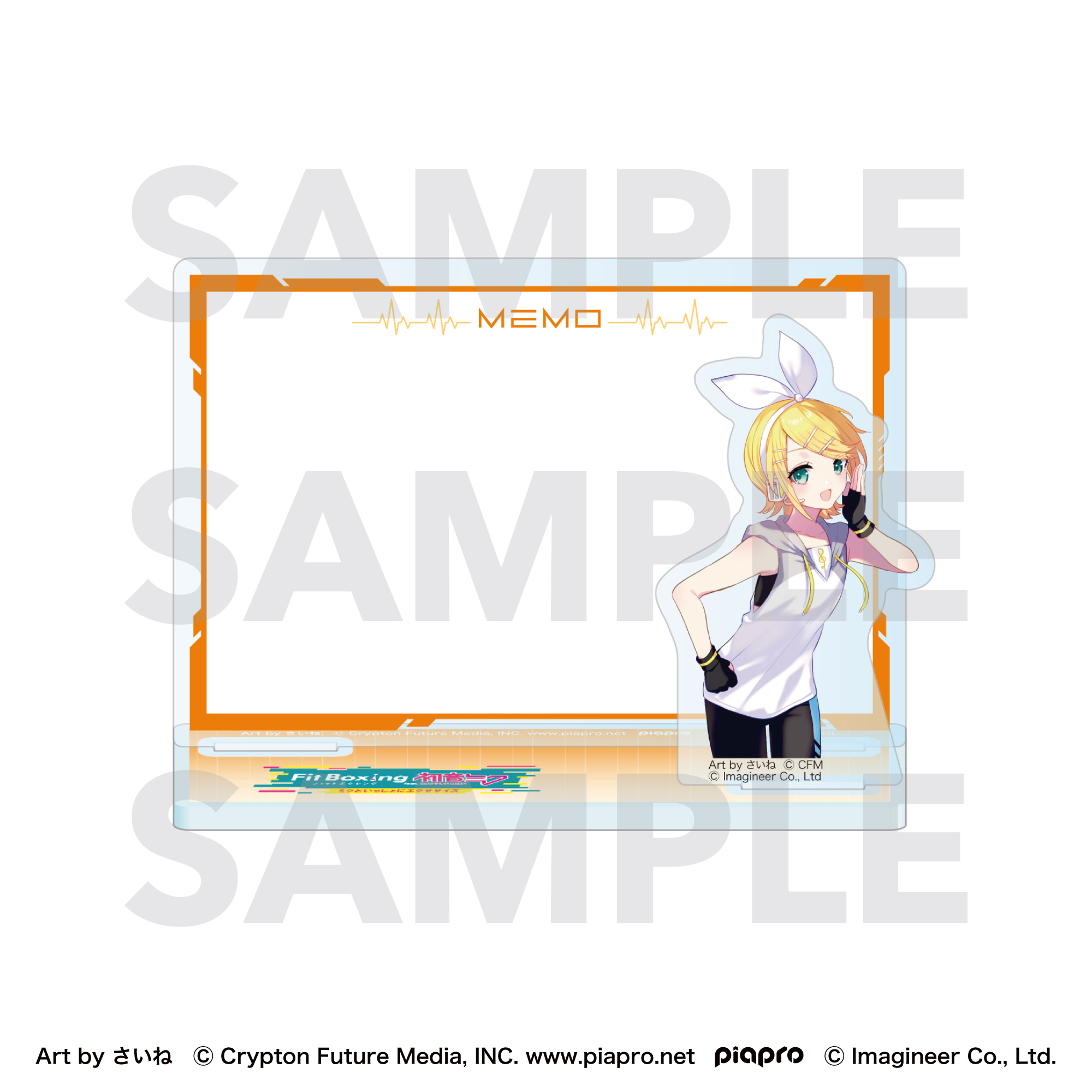 Piapro Characters Fit Boxing feat. Hatsune Miku Art by Saine Acrylic Memo Stand Kagamine Rin