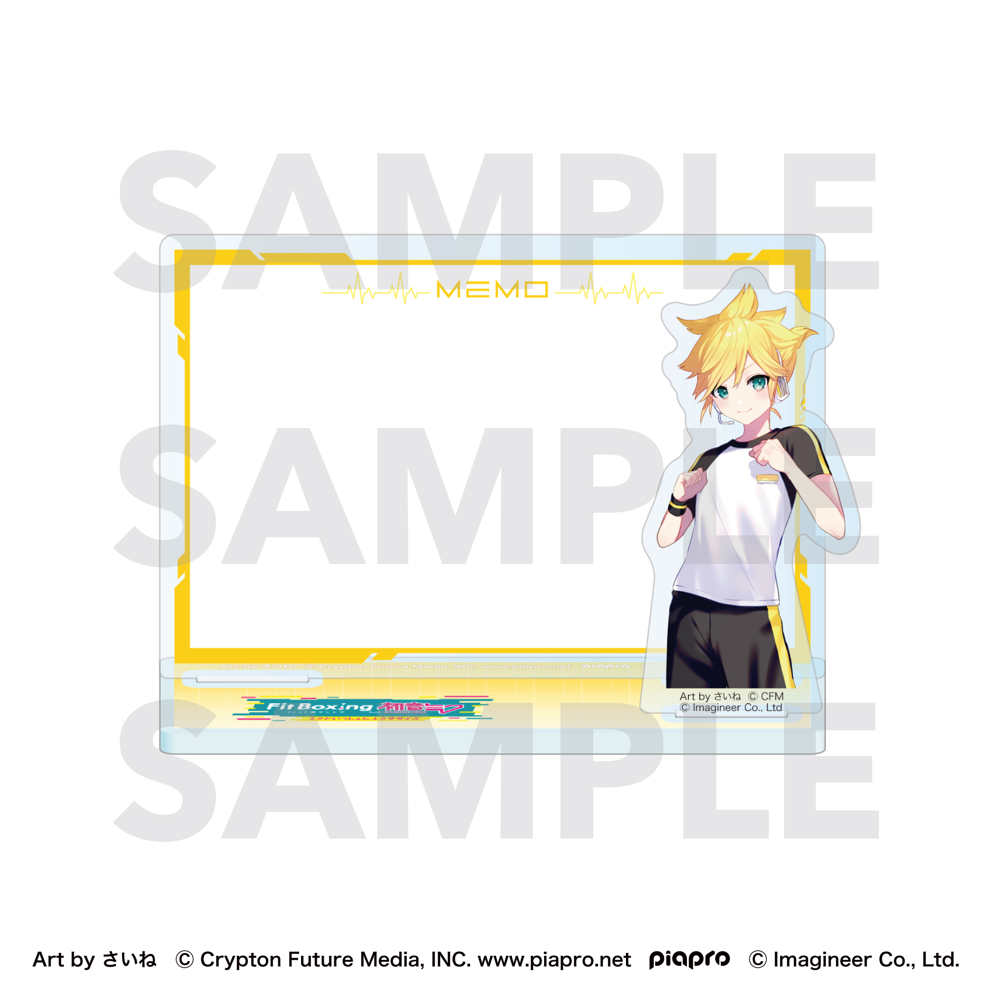 Piapro Characters Fit Boxing feat. Hatsune Miku Art by Saine Acrylic Memo Stand Kagamine Len