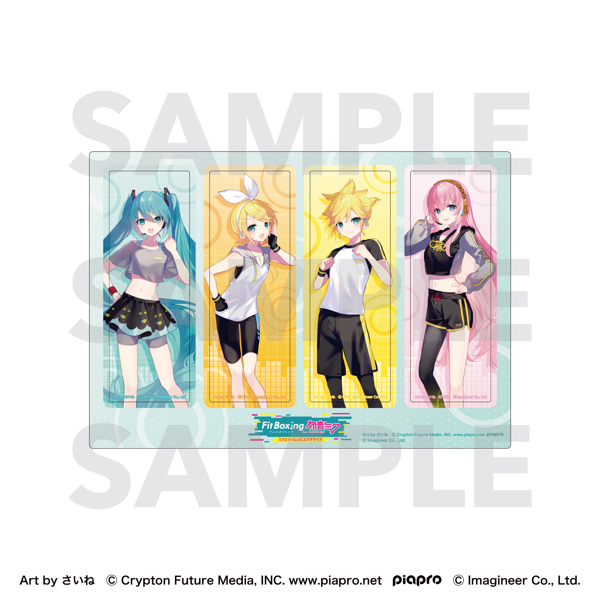 Piapro Characters Fit Boxing feat. Hatsune Miku Art by Saine Clear Bookmark Set Character Set