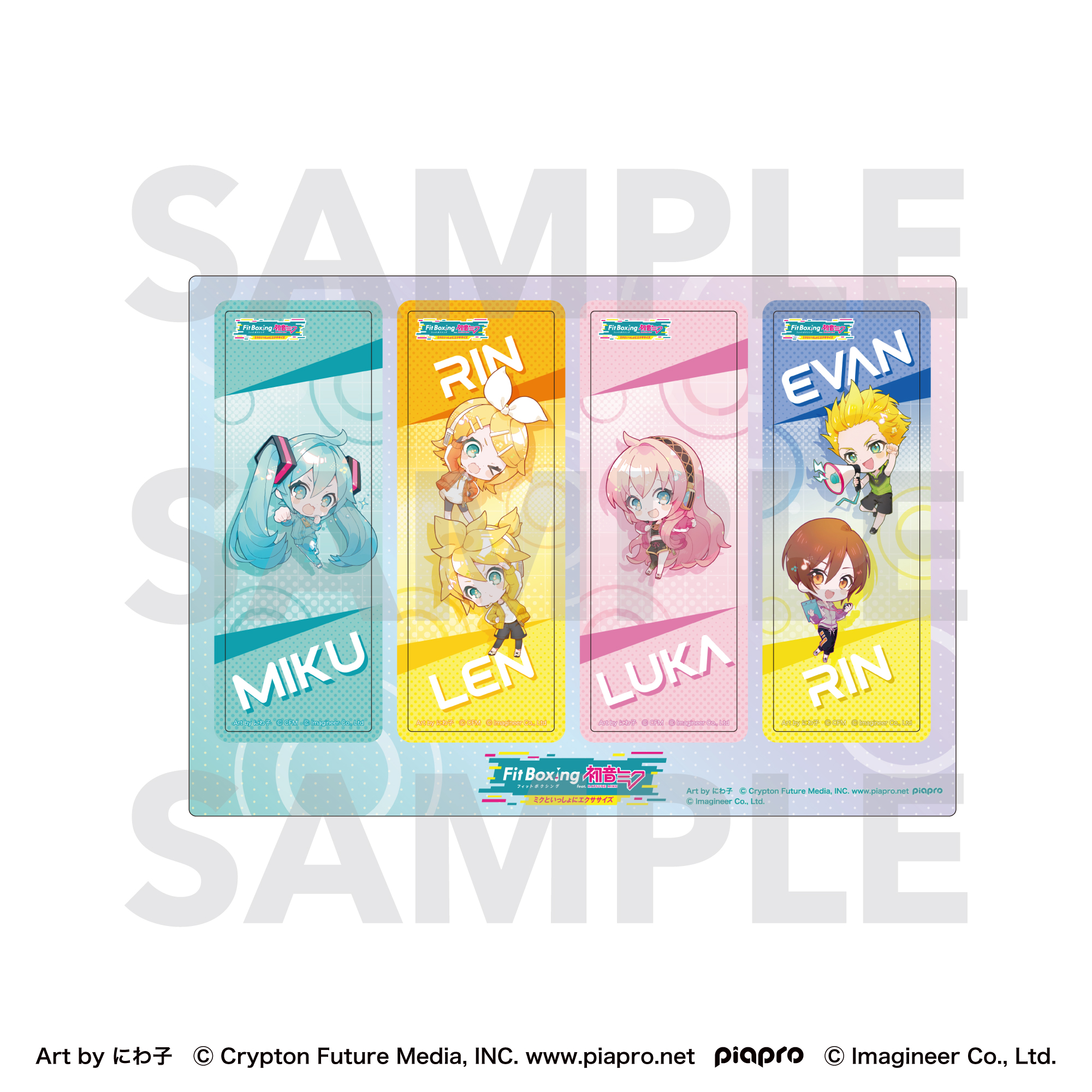 Piapro Characters Fit Boxing feat. Hatsune Miku Art by Niwako Clear Bookmark Set Deformed Character Set