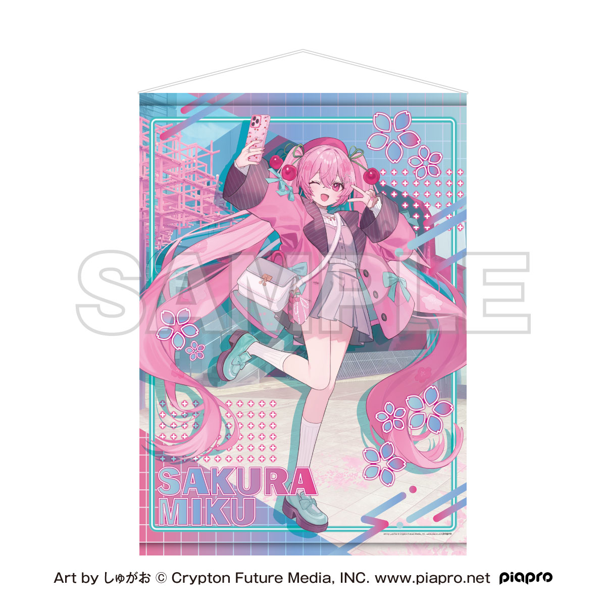 Sakura Miku x Shibuya Sakura Stage B2 Tapestry Art by Shugao