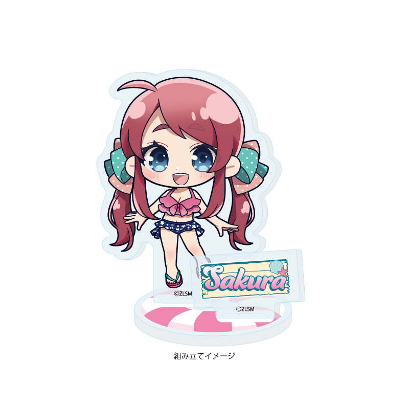 Acrylic Stand Plate "Zombie Land Saga: Yumeginga Paradise" 01 Minamoto Sakura Swimwear Ver. (Mini Character Illustration)