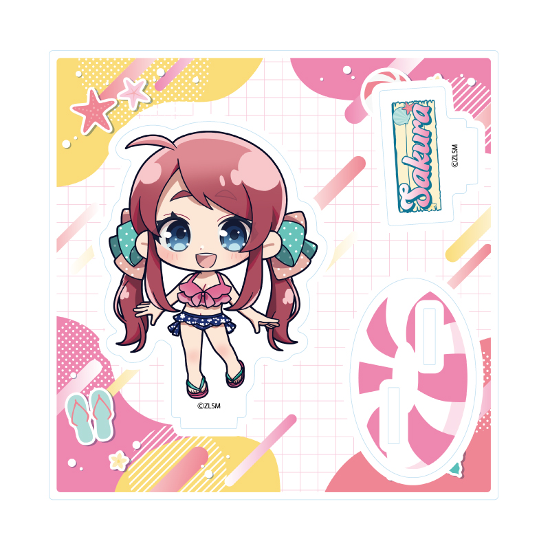 Acrylic Stand Plate "Zombie Land Saga: Yumeginga Paradise" 01 Minamoto Sakura Swimwear Ver. (Mini Character Illustration)