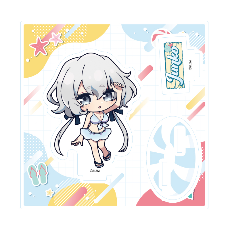 Acrylic Stand Plate "Zombie Land Saga: Yumeginga Paradise" 04 Konno Junko Swimwear Ver. (Mini Character Illustration)