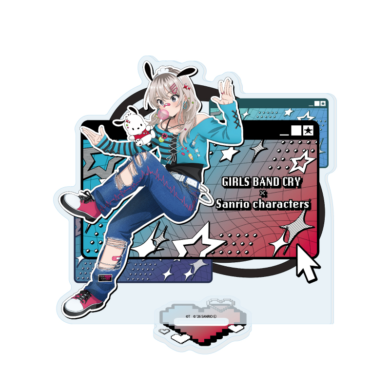 Acrylic Stand "Girls Band Cry" x Sanrio Characters 29 Kawaragi Momoka x Pochacco (Collaboration Illustration)