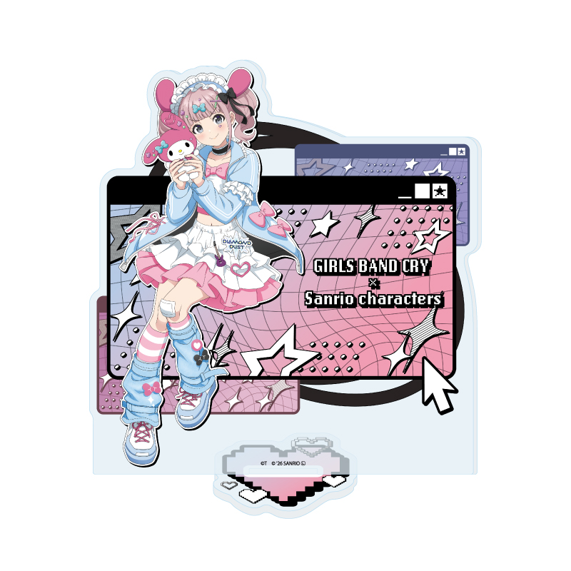 Acrylic Stand "Girls Band Cry" x Sanrio Characters 33 Hina x My Melody (Collaboration Illustration)