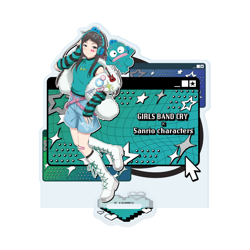 Acrylic Stand "Girls Band Cry" x Sanrio Characters 35 Rin x Hangyodon (Collaboration Illustration)