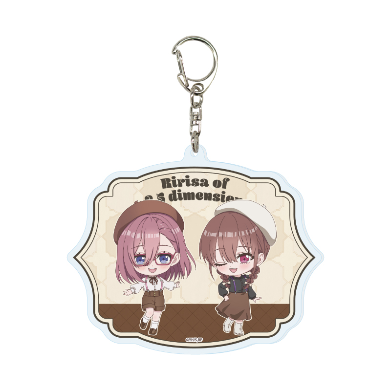 Deka Acrylic Key Chain "2.5 Dimensional Seduction" 04 Ririsa & Mikari Beret x Suspenders Ver. (Mini Character Illustration)