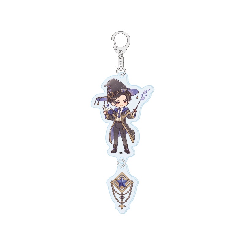 Linked Acrylic Key Chain "Obey Me! Nightbringer" 01 Wizard Ver. Lucifer (Retro Art Illustration)