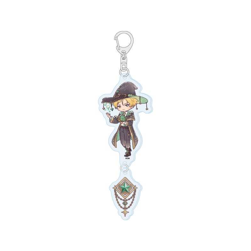 Linked Acrylic Key Chain "Obey Me! Nightbringer" 04 Wizard Ver. Satan (Retro Art Illustration)