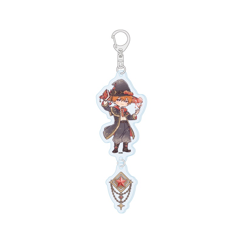 Linked Acrylic Key Chain "Obey Me! Nightbringer" 06 Wizard Ver. Beelzebub (Retro Art Illustration)