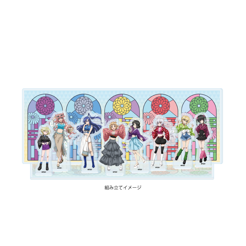 Acrylic Diorama "Senki Zessho Symphogear XV" 02 Group Design Kimono x Y2K Ver. (Original Illustration)