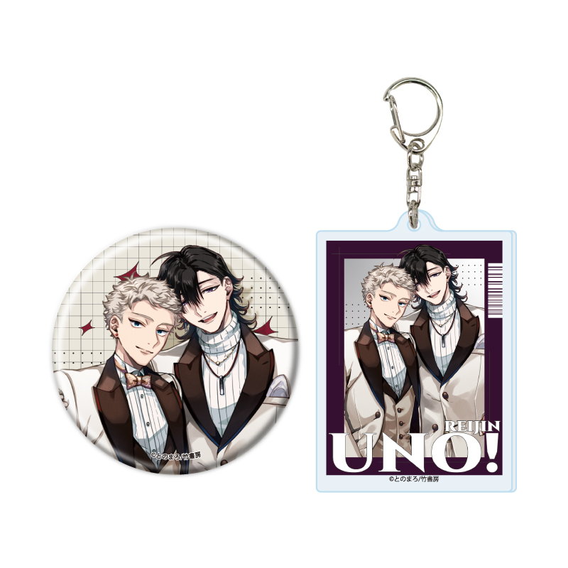 Acrylic Key Chain & Can Badge Set REIJIN uno! Anniversary Fair 02 "Saiai no Venom" (Original Illustration)