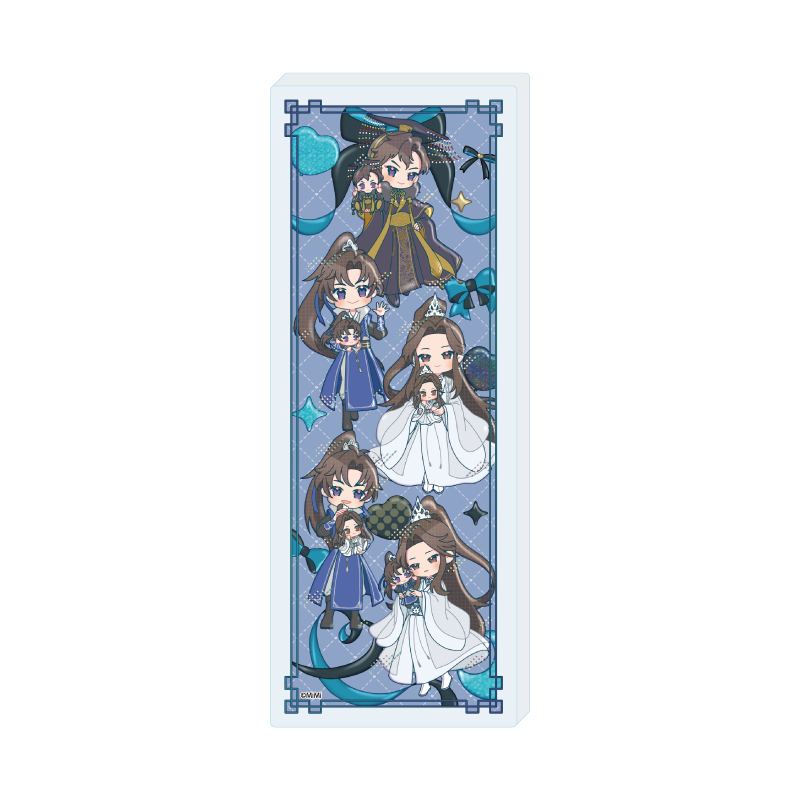 Mini Acrylic Block "The Husky and His White Cat Shizun" 03 Group Design Plush Ver. (Pop Art Illustration)