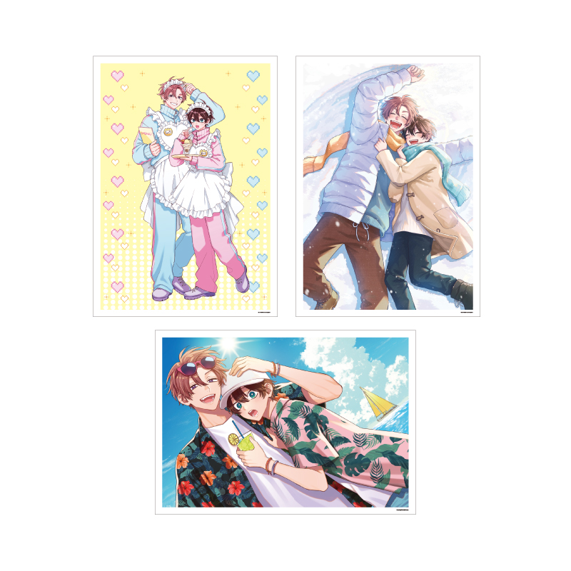 REPLICA GENGA 3 Set "The Prince's Body Pillow" 01 Asuma Shou & Satou Mahiro (Official & Original Illustration)