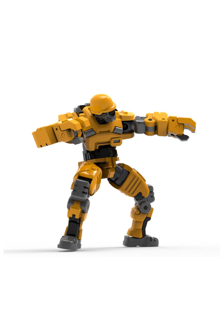 WARRIORS WORKSHOP "REMNANT DOME" SERIES WWS-O-01/04 MATCH SOLDIER/INDUSTRIAL SOLDIERS 1/30 SCALE PLASTIC MODEL KIT (YELLOW)