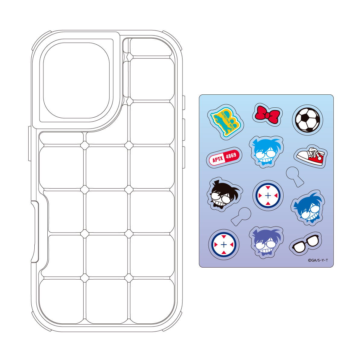 "Detective Conan" Pukupuku Case with Acrylic Flake for iPhone 17 Edogawa Conan