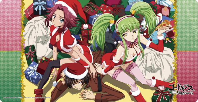 Character Rubber Mat Slim "Code Geass Lelouch of the Rebellion" Lelouch & C.C. & Kallen Christmas Ver.