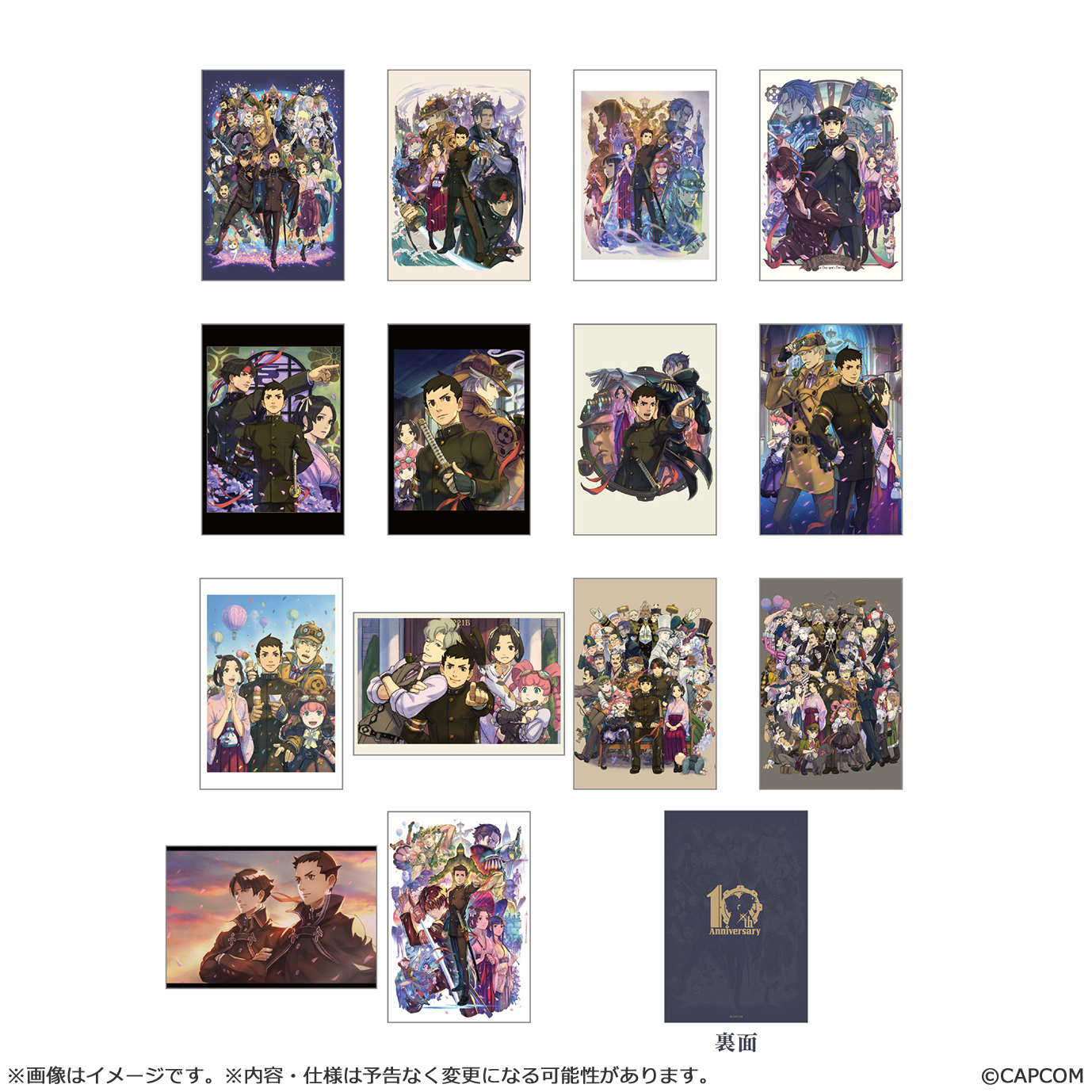 "The Great Ace Attorney" 10th Anniversary Illustration Card Set with Stand