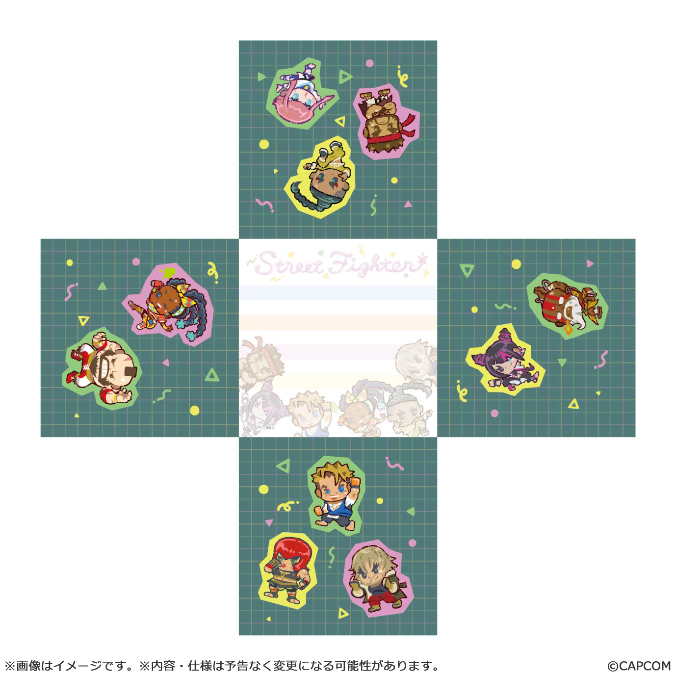 "Street Fighter 6" Block Memo Deformed Style
