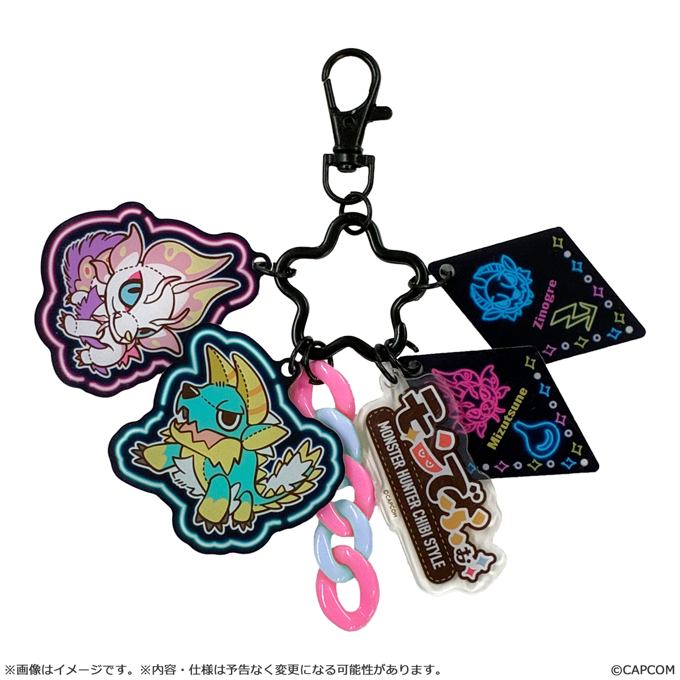 "Monster Hunter" MonDefo Jarajara Acrylic Key Chain Rathalos & Lagiacrus