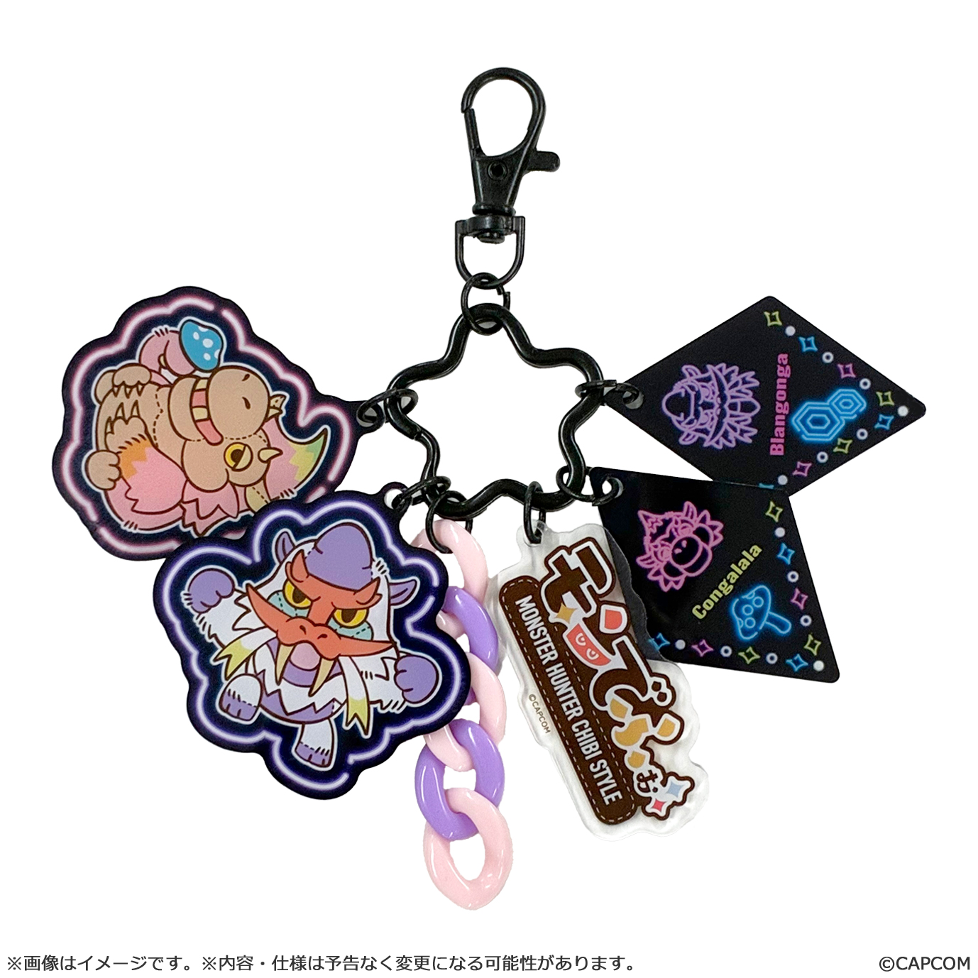 "Monster Hunter" MonDefo Jarajara Acrylic Key Chain Zinogre & Mizutsune