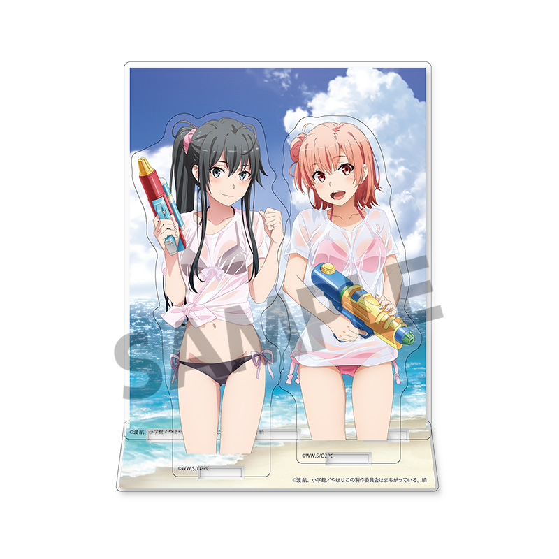 "Yahari Ore no Seishun Love-come wa Machigatteiru. Zoku" Acrylic Stand with Background Yukinoshita Yukino & Yuigahama Yui Swimsuit 2019 Ver.