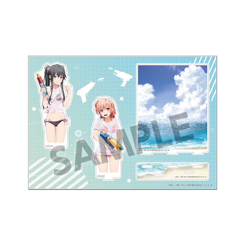 "Yahari Ore no Seishun Love-come wa Machigatteiru. Zoku" Acrylic Stand with Background Yukinoshita Yukino & Yuigahama Yui Swimsuit 2019 Ver.