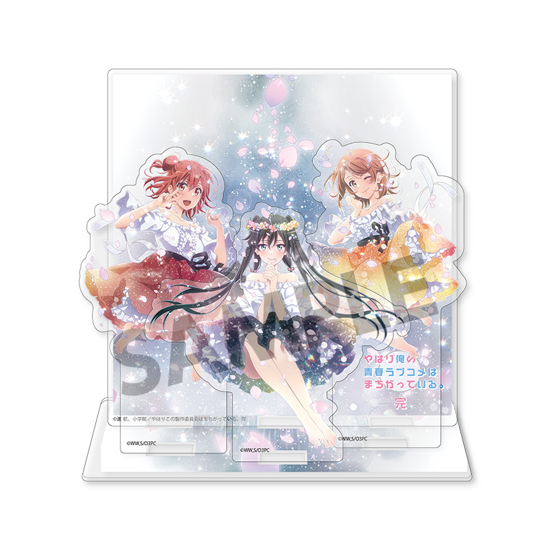 "Yahari Ore no Seishun Love-come wa Machigatteiru. Kan" Acrylic Stand with Background Yukino & Yui & Iroha Dress Ver.