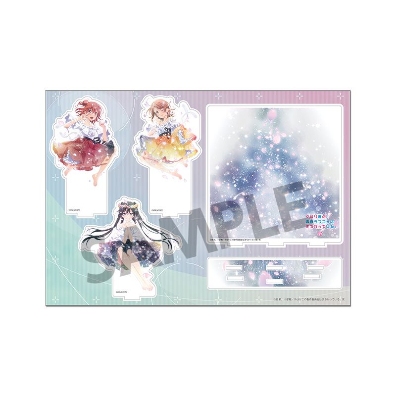"Yahari Ore no Seishun Love-come wa Machigatteiru. Kan" Acrylic Stand with Background Yukino & Yui & Iroha Dress Ver.