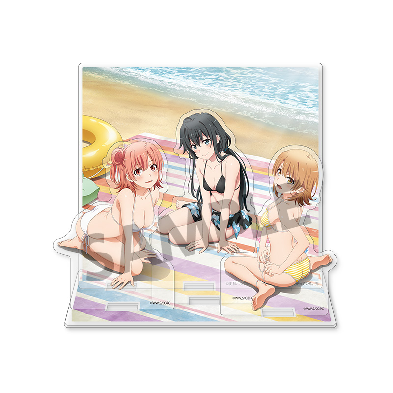 "Yahari Ore no Seishun Love-come wa Machigatteiru. Kan" Acrylic Stand with Background Yukino & Yui & Iroha Swimwear 2021 Ver.