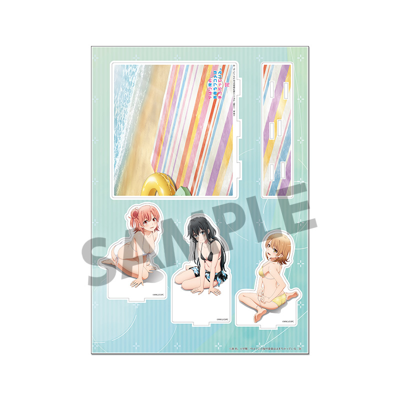 "Yahari Ore no Seishun Love-come wa Machigatteiru. Kan" Acrylic Stand with Background Yukino & Yui & Iroha Swimwear 2021 Ver.