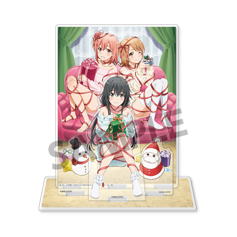 "Yahari Ore no Seishun Love-come wa Machigatteiru. Kan" Acrylic Stand with Background Yukino & Yui & Iroha Christmas Ver.