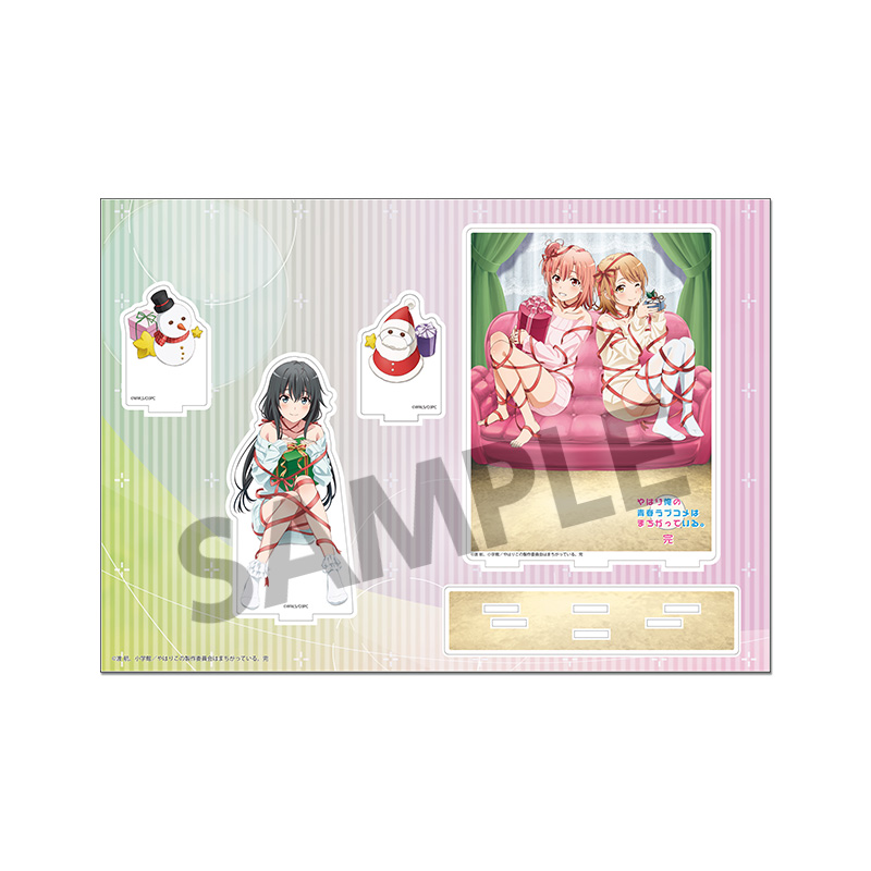 "Yahari Ore no Seishun Love-come wa Machigatteiru. Kan" Acrylic Stand with Background Yukino & Yui & Iroha Christmas Ver.