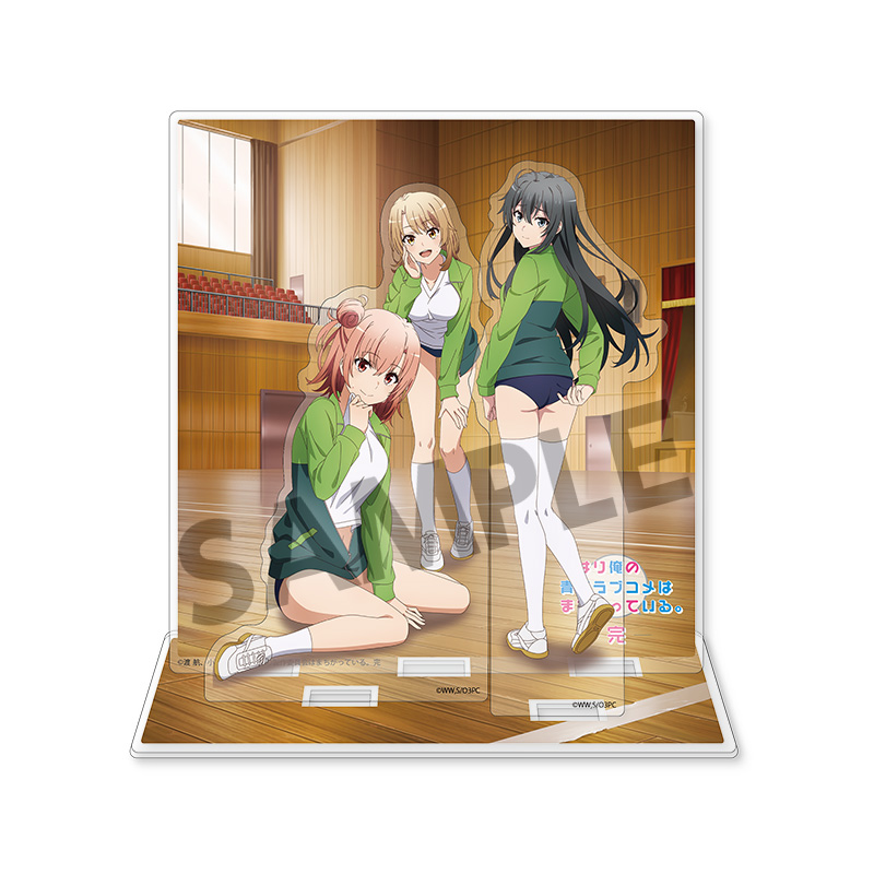 "Yahari Ore no Seishun Love-come wa Machigatteiru. Kan" Acrylic Stand with Background Yukino & Yui & Iroha Gym Uniform Ver.