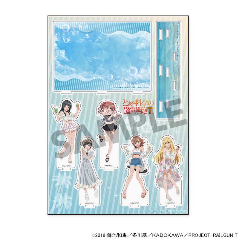 "A Certain Scientific Railgun T" Original Illustration Acrylic Stand with Background Vacances Ver.