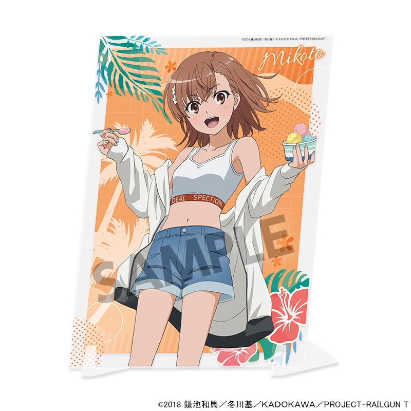 "A Certain Scientific Railgun T" Original Illustration Visual Acrylic Plate Misaka Mikoto Vacances Ver.