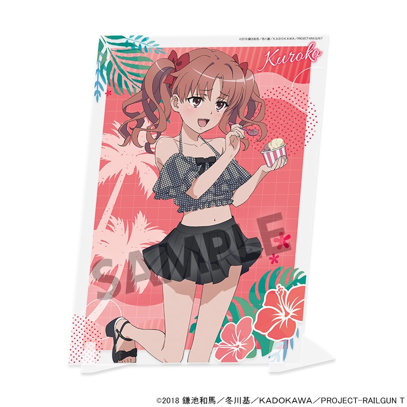 "A Certain Scientific Railgun T" Original Illustration Visual Acrylic Plate Shirai Kuroko Vacances Ver.