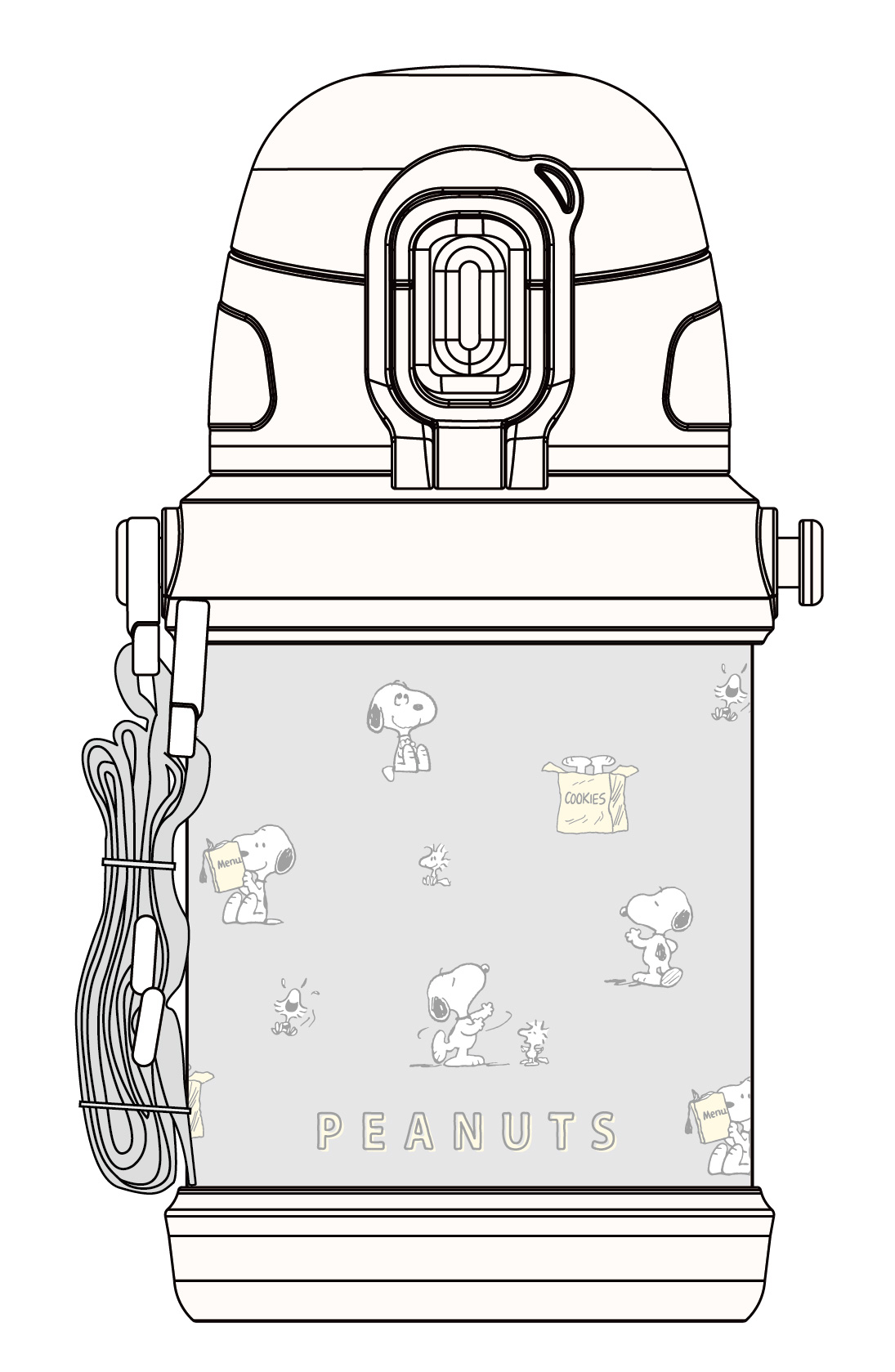[Pre-order] "Peanuts" Stainless Steel Bottle with Straw SBR-450S