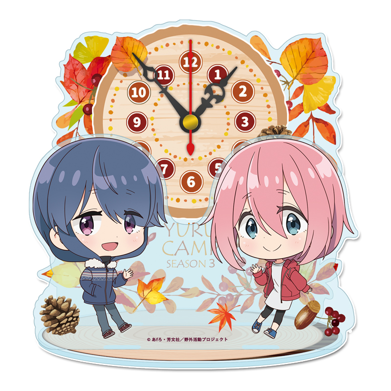 "Yurucamp Season 3" Puchichoko Mini Acrylic Clock