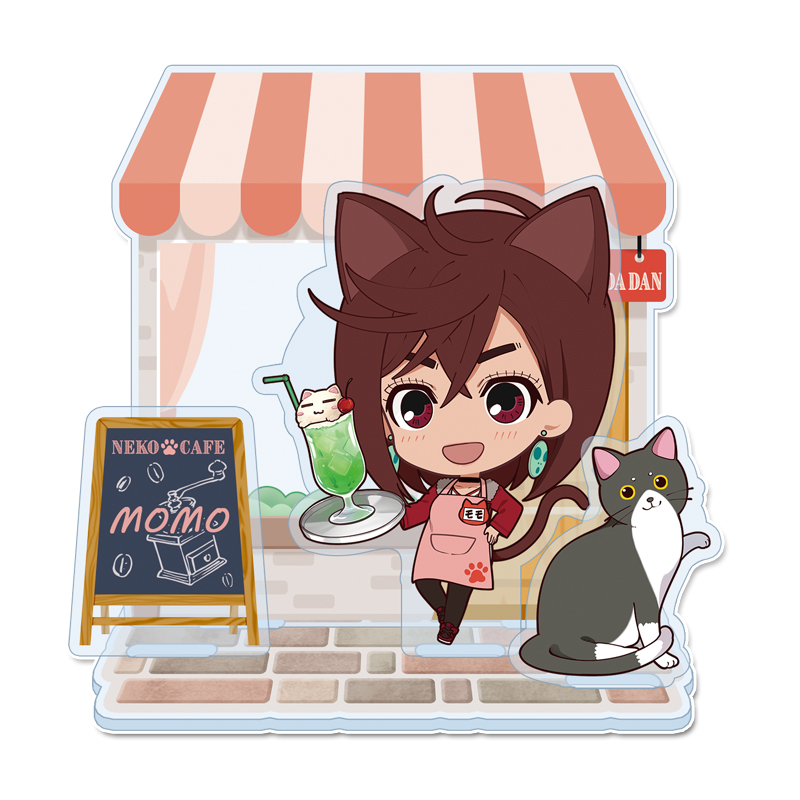 "DANDADAN" Puchichoko Mini Acrylic Diorama Momo Cat Cafe