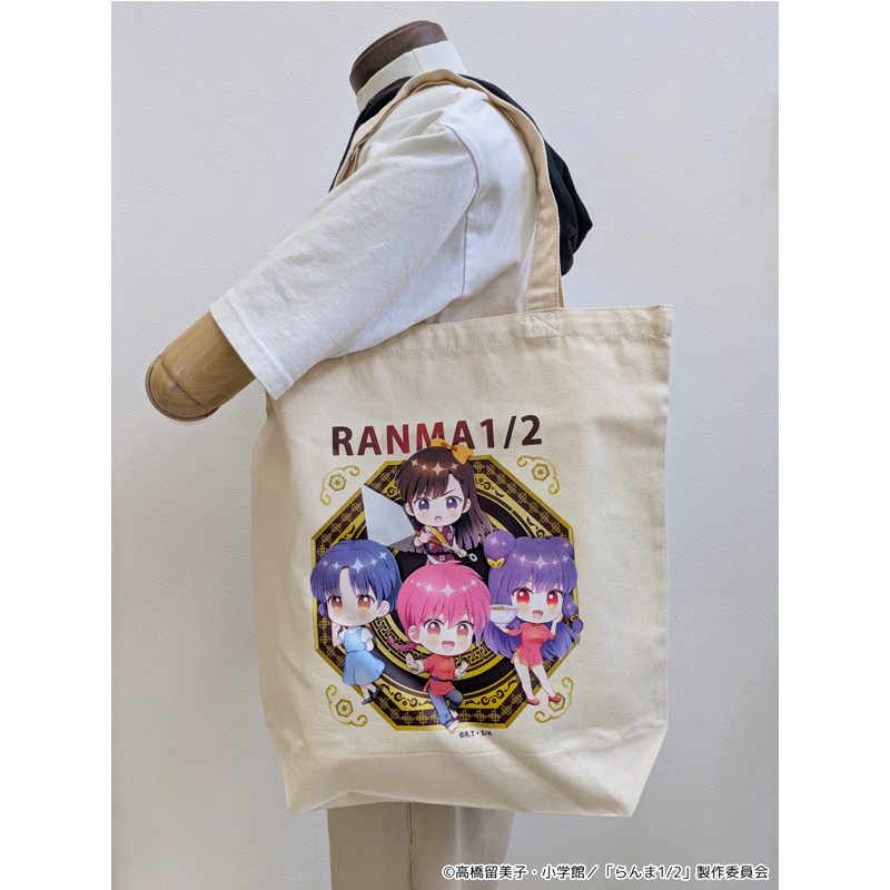 "Ranma 1/2" Puchichoko Canvas Tote Bag Ranma (Female) & Akane & Shampoo & Ukyo