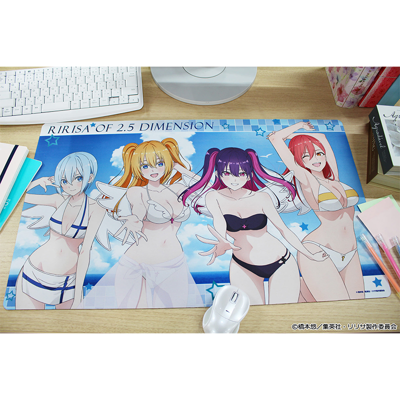 "2.5 Dimensional Seduction" Original Illustration Desk Mat Swimwear Ver.